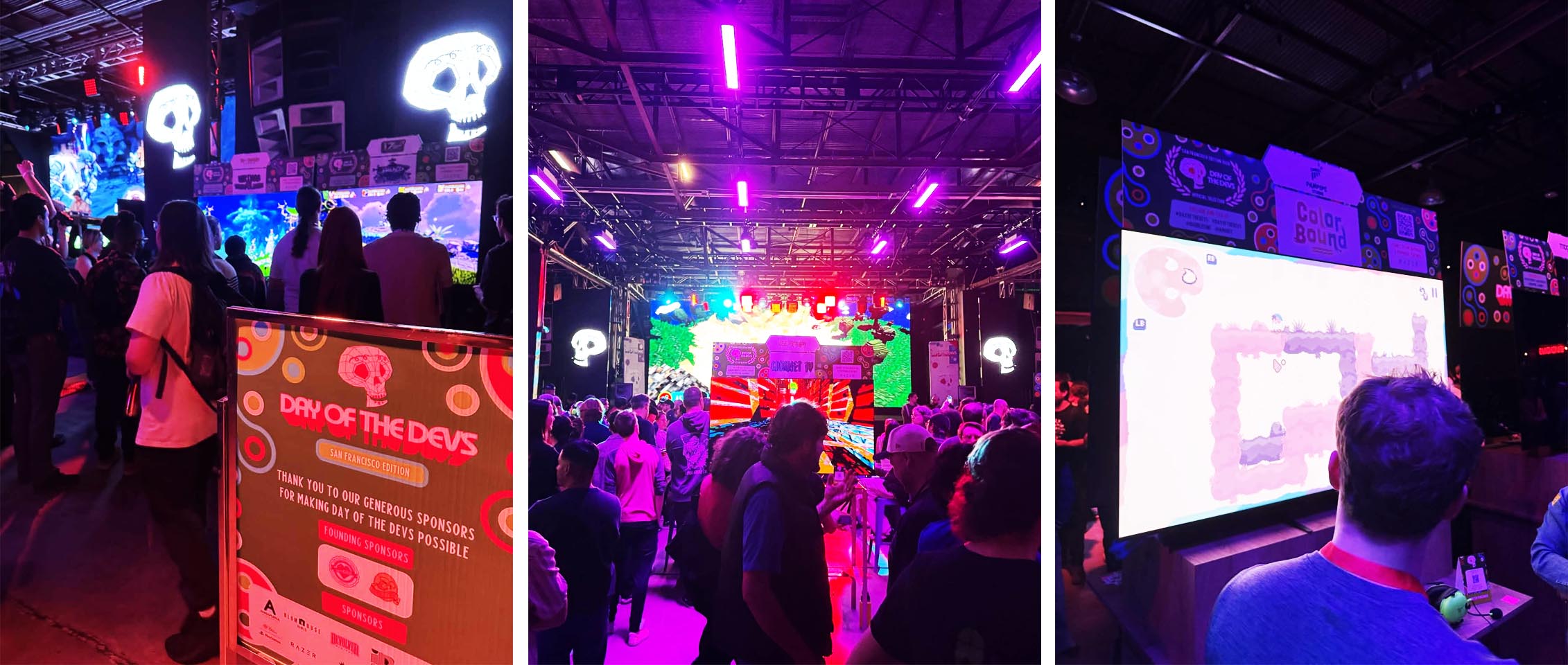 Three shots of Day of the Devs event